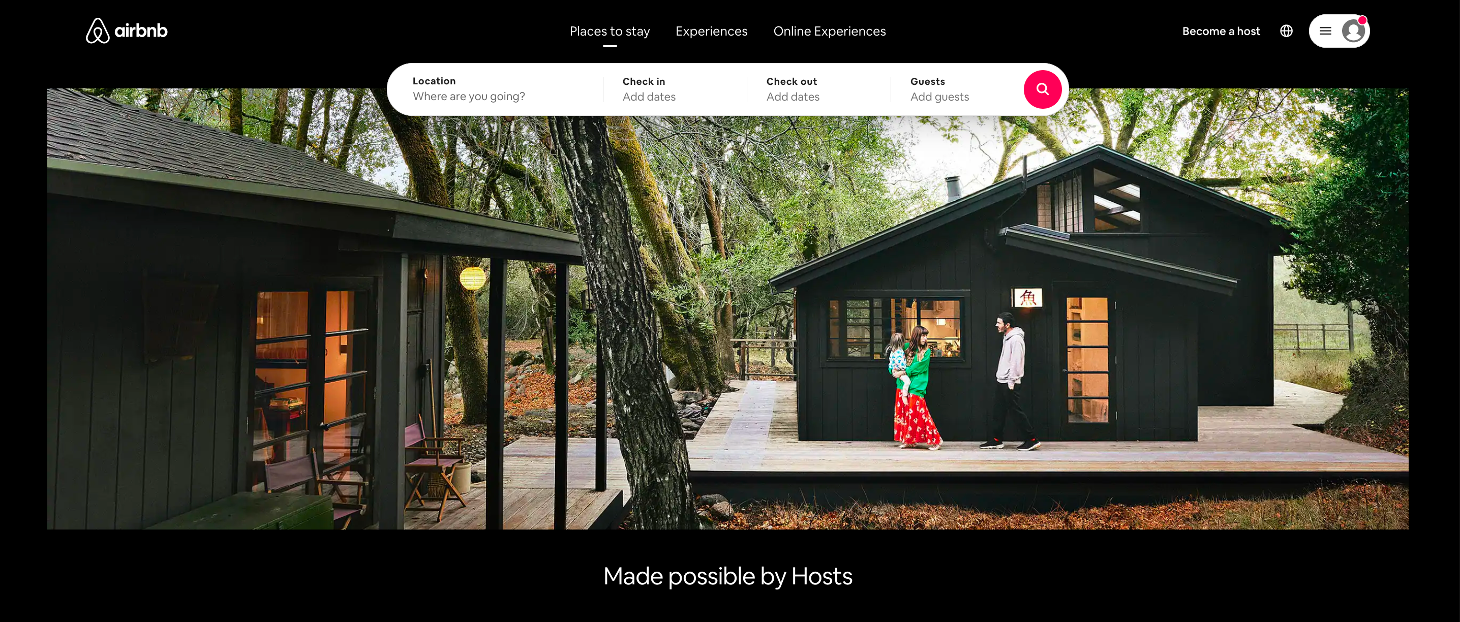 The Airbnb website